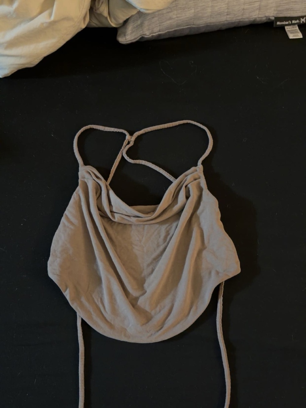 Garage Taupe Cowl Neck Crop Top